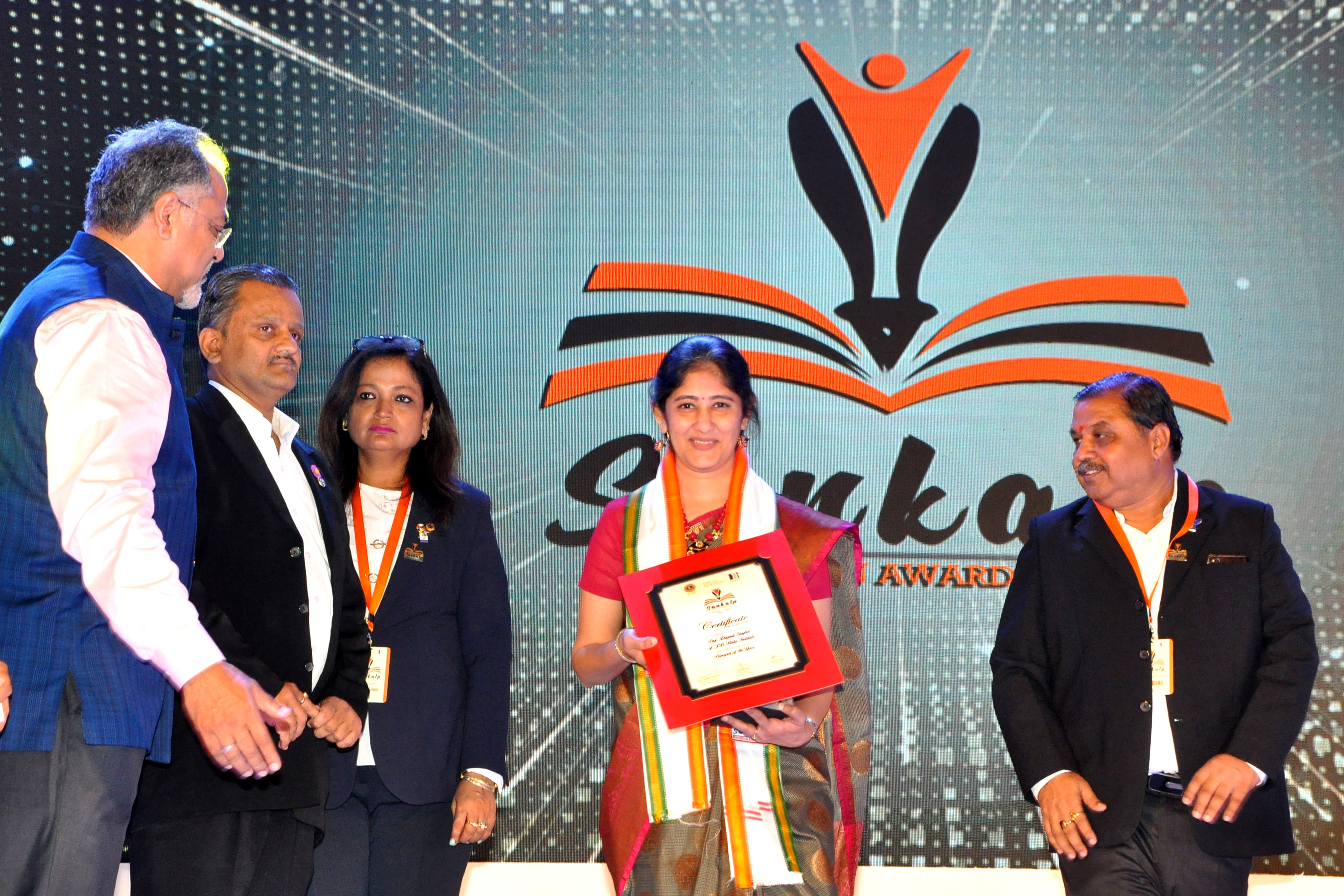 Sankalp Education Awards 2019 for Principal of the Year (College Category) from Lions Clubs International in 2019.