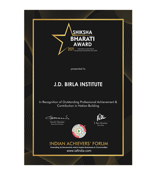Shiksha Bharati Award, 2021 by the Indian Achiever’s Forum (IAF) & Achiever’s World in recognition of outstanding professional achievement and contribution in nation building