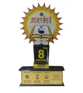 Gurukul Award for the Best BBA College from Lions Club of Kolkata in 2019